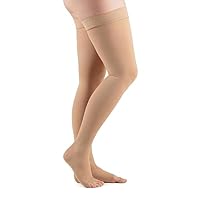 Surgical Opaque 20-30 mmHg Compression Stockings, Thigh High, Open Toe, Firm Support Socks