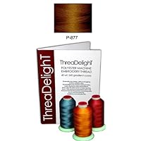 1 cone of ThreaDeligh Polyester Embroidery Thread - Chocolate Brown P877-1100 yards - 40wt