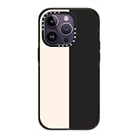 CASETiFY Impact iPhone 14 Pro Case [4X Military Grade Drop Tested / 8.2ft Drop Protection] - White/Black Colorblock - Glossy Black