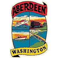 Aberdeen WA Washington Vintage Travel Decal Sticker Souvenir Skateboard Laptop