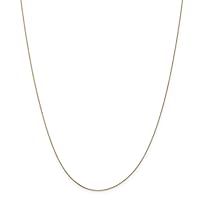 JewelryWeb 14k Gold .5mm Box With Spring Ring Clasp Chain Necklace - Length Options: 13 16 18 20 22 24 26 28 30