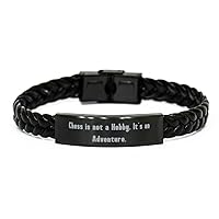 Unique Chess Braided Leather Bracelet, Chess is not a Hobby. It's an Adventure, Present for Friends, Love Gifts from Friends, Chess Set, Chess Board, Chess Pieces, Chess Gift, Birthday Gift Ideas,