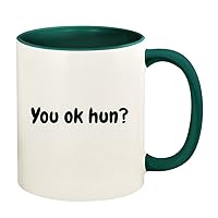 You Ok Hun? - 11oz Ceramic Colored Handle and Inside Coffee Mug Cup, Green