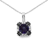 2.38 Carat Genuine Multi Stone .925 Sterling Silver Pendant