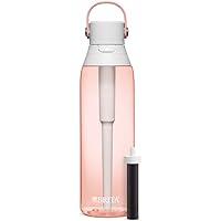 Brita Hard-Sided Plastic Premium Filtering Water Bottle, BPA-Free, Replaces 300 Plastic Water Bottles, Filter Lasts 2 Months or 40 Gallons, Includes 1 Filter, Kitchen Accessories, Blush - 26 oz.