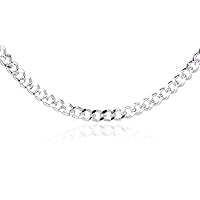 JOE FOREMAN 100CM (22.0g) S925 Sterling Silver Hypoallergenic 3.5mm Handmade Classic Cuban Link Curb Cable Chain Chains for Necklace Bracelet Jewelry Making Findings
