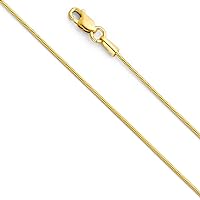 14k Yellow Gold 0.7mm Round Polished Snake Chain Necklace Jewelry for Women - Length Options: 16 18 20 22