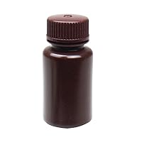 United Scientific Supplies 33462 | Laboratory Grade HDPE Wide Mouth Amber Reagent Bottle | Designed for Laboratories, Classrooms, or Storage at Home | 60mL (2oz) Capacity | Pack of 72