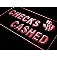 ADVPRO Open Checks Cashed Shop Displays LED Neon Sign Red 24 x 16 Inches st4s64-i062-r