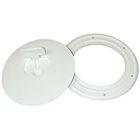 T. H. Marine T-H Marine Boat Hatch Deck Access Plate - Cam-Out Quick Release Round Inspection Hatch Port Hole Cover Plate Includes Textured Waterproof Lid - 8