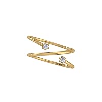 0.04ct Diamond Zig Zag Ring in 14KT Gold April Birthstone Rings Valentine Anniversary Birthday Jewelry Gifts for Women Girls
