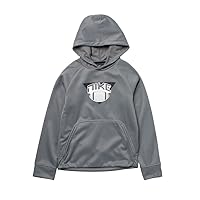 Nike Big Boys Therma Pullover Training Hoodie (SMKGRY/WHITE, XS (7))