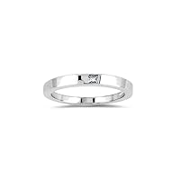 0.03-0.07 Ct SI2 - I1 clarity and I-J color Princess-Cut Diamond Solitaire Wedding Ring in 18K White Gold