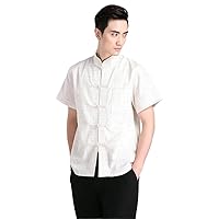 Trends Chinese Men'Linen Classic Shirt Button Costume Suit