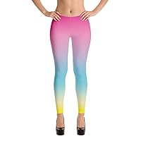 GearBunch Ombre Pink to Yellow Women’s Leggings - Tie Dye Leggings, with High Waist Elasticity | Perfect for Any Occasion
