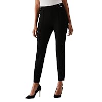Rafaella Women's Pull-on Slim Ankle Pants with Hardware, 28” Inseam, Slimming Panel, Stretch Fabric, Classic Fit