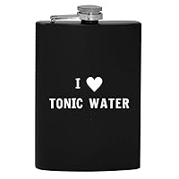 I Heart Love Tonic Water - 8oz Hip Drinking Alcohol Flask