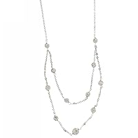 18kt white gold necklace 750/1000 with resin balls and white zircons
