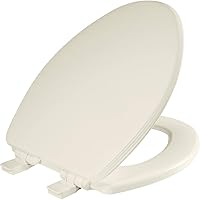 BEMIS 1600E4 346 Ashland Toilet Seat with Slow Close, Never Loosens and Provide the Perfect Fit, ELONGATED, Enameled Wood, Biscuit/Linen