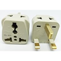Simran 2-Outlet Universal USA to UK, Hong Kong, Ireland, W. Africa Plug Adapter CE and RoHs Compliant