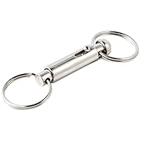 KEY-BAK Quick Release Side Slide, Pull Apart Key Chain Accessory with 2 Split Rings (5 Pack)