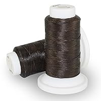 54.68 Yards 150D Flat Wax Thread 0.8mm Waxed Polyester Cord Leather Sewing Waxed Thread for Bracelets, Leather Craft Stitching Sewing, DIY Handcraft (Coffee)