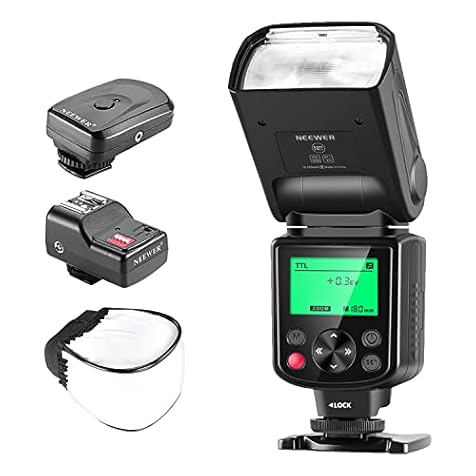 Neewer NW670 E-TTL Flash Kit Compatible with Canon Rebel T5i T4i T3i T3 T2i T1i XSi XTi, EOS 700D 650D 600D 1100D 550D 500D 450D 400D DSLR Cameras with Color Gel Filters, Flash Trigger
