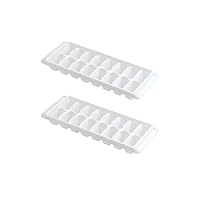 Ice Tray Easy Release White Ice Cube Trays, 16 Cube (Pack of 2) (2867-WHT-2)