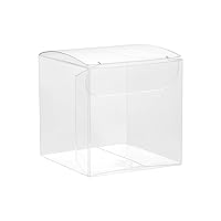 Haar 30 PCS Clear Gift Boxes Plastic Favor Boxes 4x4x4 Inch for Wedding Birthday Party Baby Shower Bridal Shower Transparent Cube PET Boxes for Treat Dessert Bakery Macaron Small Cake Packaging Boxes