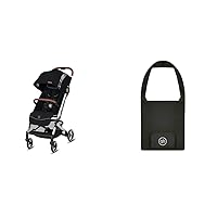 QBit+ All-City Stroller and Pockit Stroller Travel Bag Bundle, Velvet Black and Black