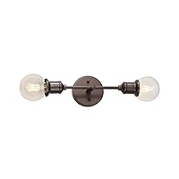 2-Light Vanity Light Fixture, Farmhouse Bathroom Wall Sconce Lighting Fixture, Oil Rubbed Bronze Industrial Wall Light for Bathroom Over Mirror, E26 Base Wall Lamp (Bulb Not Included)