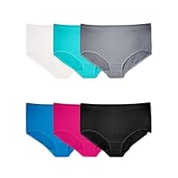 Ladies Plus Fit for Me Breathable Micro-Mesh Panty Briefs Assorted Color - Size 13 - Pack of 6