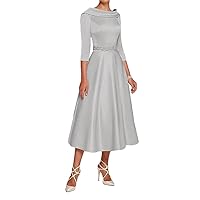 A Line Bridal Gown Wedding Guest Vintage Plus Size Elegant Satin 2023 JS040