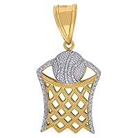 10k Two tone Gold Mens Sports Basketball Pendant Necklace Jewelry for Men