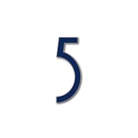 House Number 5 AVENIDA Art Deco Door Numbers in 3 Sizes (15, 20, 25cm / 5.9, 7.8, 9.8in) Modern Floating House Number Acrylic incl. Fixings, Colour:Navy, Size:25cm / 9.8'' / 250mm