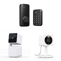 Lock Bolt, Fingerprint Keyless Entry Door Lock & Cam Pan v3 Indoor/Outdoor IP65-Rated 1080p Pan/Tilt/Zoom Wi-Fi Smart Home Security Camera & Cam OG 1080p HD Wi-Fi Security Camera