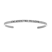 Intuitions Stainless Steel i'm Addicted To Love Cuff Bangle