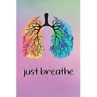 just breathe: beautiful cystic fibrosis notebook / diary | a5 dot grid / dotted | for cf or other pulmonary respiratory diseases | cystic fibrosis awareness