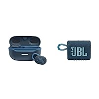 JBL Endurance Race Waterproof True Wireless Active Sport Earbuds, with Microphone & Go 3: Portable Speaker with Bluetooth, Builtin Battery, Waterproof and Dustproof Feature