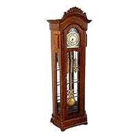 Melody Jane Dollhouse Working Walnut Grandfather Curio Clock Miniature JBM Hall Furniture