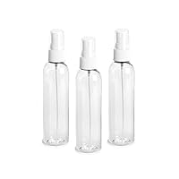 Grand Parfums 4oz Clear Plastic Refillable PET Cosmo Spray Bottles (BPA-Free) with White Fine Mist Atomizer Caps (3-Pack); Beauty Care, Travel Use, Home Cleaning, DIY, Aromatherapy
