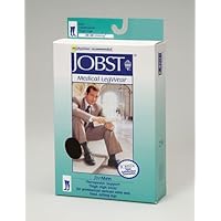 JOBST forMen Compression Socks, 20-30 mmHg, Thigh High, Closed Toe, Small, Black