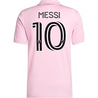 adidas Men's Soccer Messi #10 Inter Miami CF 22/23 Home Jersey - Proudly Represent with Pink Home Kit,100% Recycled Materials