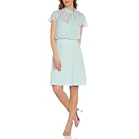 Adrianna Papell Womens Chiffon & Crepe Cocktail Dress, 12, Green