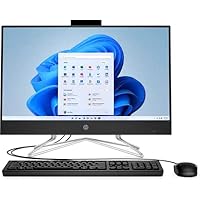 2022 HP All-in-One Desktop | 22'' FHD IPS ZBD Anti-Glare Display | 2-Core Intel i3-1115G4 | Radeon Graphics | 8GB DDR4 RAM 256GB NVMe SSD 1TB HDD | DVD | WiFi | BT | Webcam | Black | Windows 11 Pro