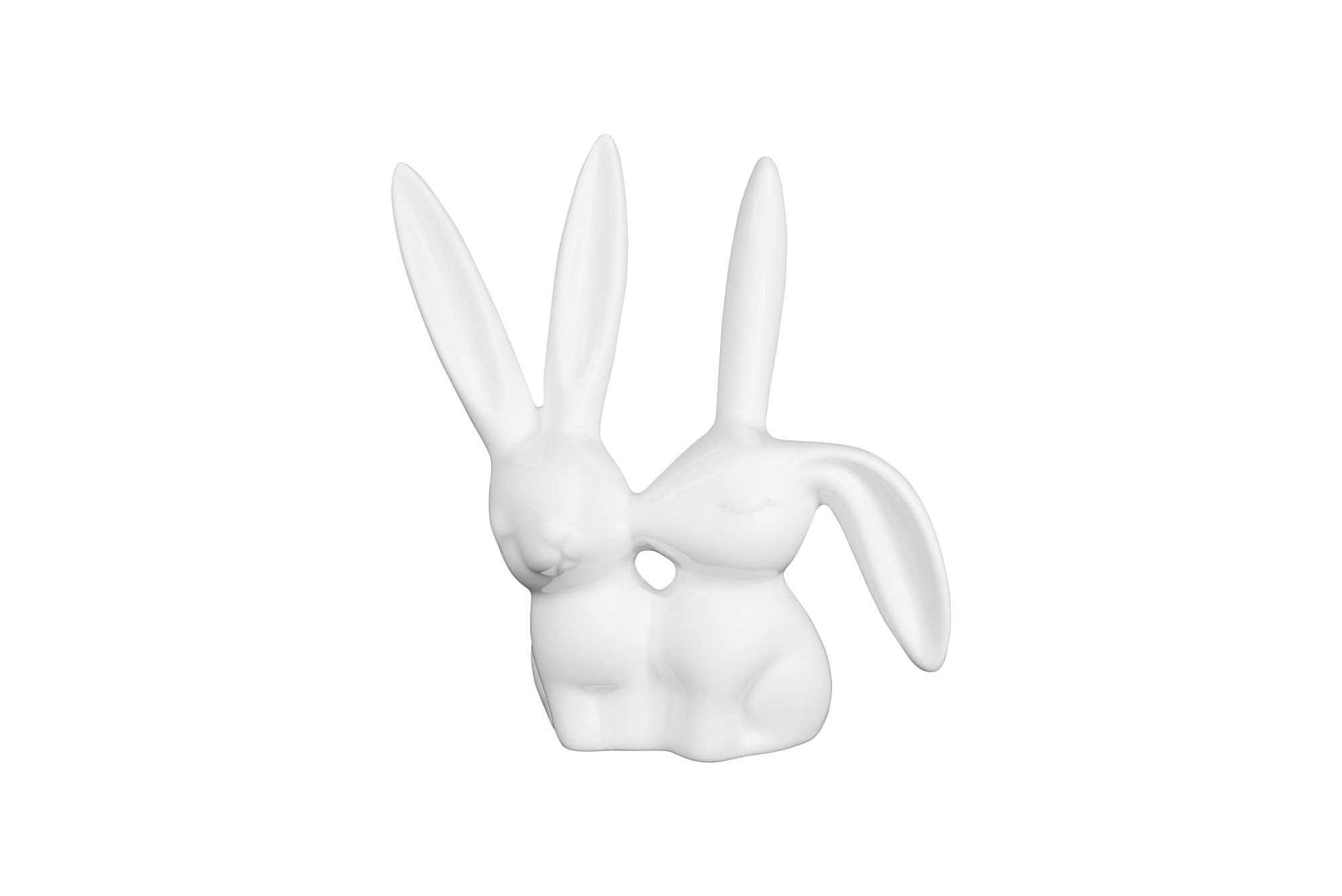 Creative Co-Op DA2618 White Ceramic Bunny Ring Holder, 3