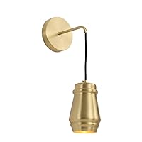 KUYT Sconce Fixture Modern Creative Simple European Wall Lamp Minimalist Nordic Style Copper Wall Light Retro Wall Sconce for Net Red Living Room Dining Room Balcony [Energy Class A] Indoor Home