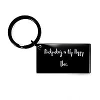 Motivational Backpacking Gifts, Backpacking is My Happy Place, Birthday Unique Gifts, Keychain For Backpacking from Friends