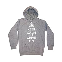 KEEP CALM and CHIVE ON Hoodie (Small, Athletic Grey)
