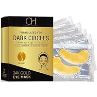 CH Beauty Products- 24K Gold Eye Masks- Puffy Eyes and Dark Circles Treatments – Look Less Tired and Reduce Wrinkles and Fine Lines Undereye, Revitalize and Refresh
